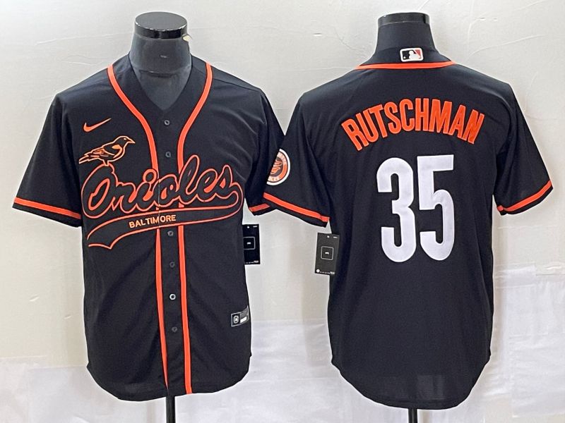 Men Baltimore Orioles 35 Rutschman Black Co Branding Nike Game MLB Jersey style 1